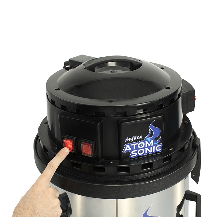 SkyVac Vacuum Cleaner SkyVac Atom Sonic With High Reach Pole Set - Compact, Twin Motor, 45l Steel Drum - Buy Direct from Spare and Square