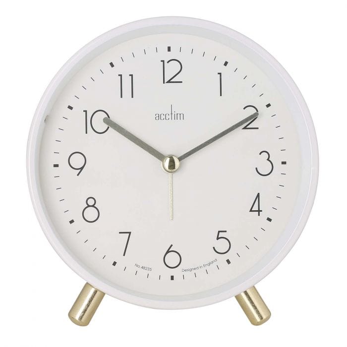 Spare and Square Audio Visual Acctim Fossen Gloss White Alarm Clock 16262 - Buy Direct from Spare and Square