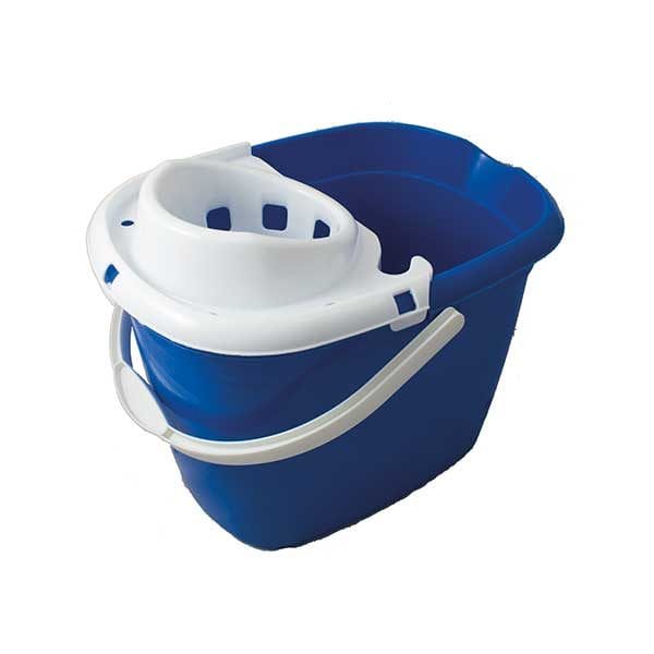 Spare and Square Bucket Blue 15 Litre Standard Mop Bucket With Raised Cone Wringer - Colour Coded 5060B - Buy Direct from Spare and Square