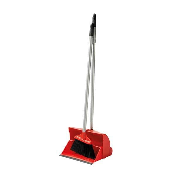 Spare and Square Dustpan Sets Red Long Handled Dust Pan & Brush Set - Colour Coded Lobby Pan & Brush 5011251998225 HB24R - Buy Direct from Spare and Square