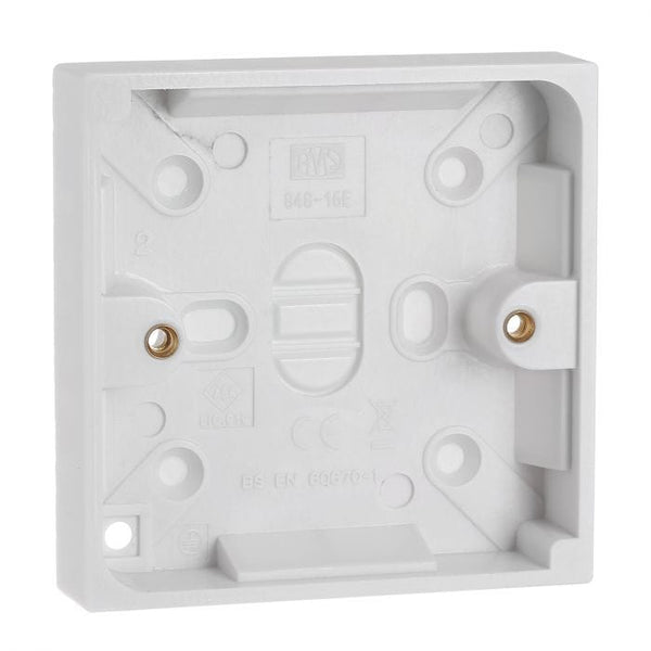 Spare and Square Electrical Miscellaneous Jegs 18mm Single Pattress Box PPJ077T - Buy Direct from Spare and Square