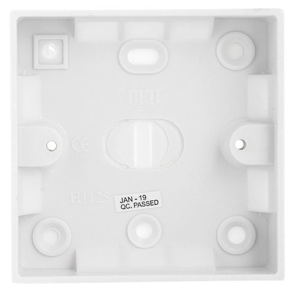 Spare and Square Electrical Miscellaneous Jegs 25mm Single Plastic Back Box JF782C - Buy Direct from Spare and Square