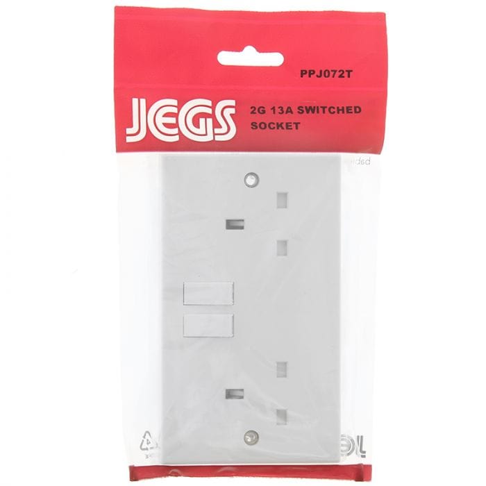 Spare and Square Electrical Miscellaneous Jegs Asta Approved 2 Gang Flush Switched Socket Pre Pack PPJ081T - Buy Direct from Spare and Square