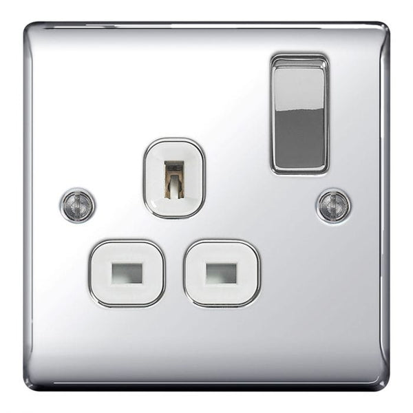 Spare and Square Electrical Miscellaneous Nexus 1 Gang Dp Switched Socket Polished Chrome/Wh JF473NPC - Buy Direct from Spare and Square