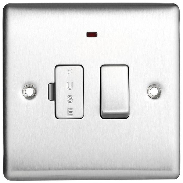 Spare and Square Electrical Miscellaneous Nexus 13A Switched Fused Spur Neon Brushed Stainless Steel JF476NSS - Buy Direct from Spare and Square