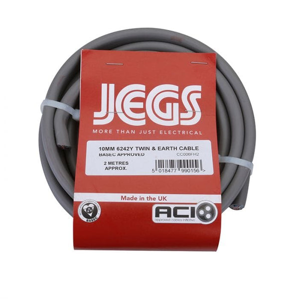 Spare and Square Extension Leads Jegs Twin & Earth Cable - 10mm - 2m - 6242Y CC006FH2 - Buy Direct from Spare and Square