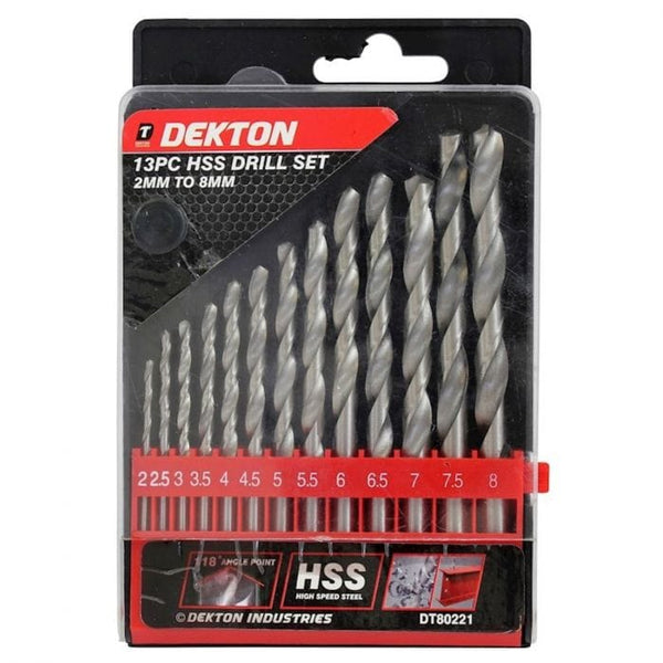 Spare and Square Hand Tools Dekton 13 Piece Hss Drill Set 2mm To 8mm JLD110 - Buy Direct from Spare and Square