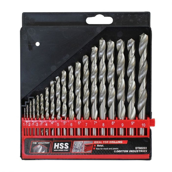 Spare and Square Hand Tools Dekton 19 Piece HSS Drill Set 1mm To 10mm JLD111 - Buy Direct from Spare and Square