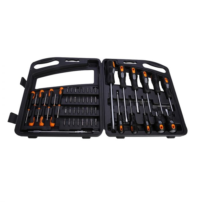 Spare and Square Hand Tools Tool Set Screwdriver Drill Bit Set With Soft Grip Handles (52 Piece) MIS203 - Buy Direct from Spare and Square