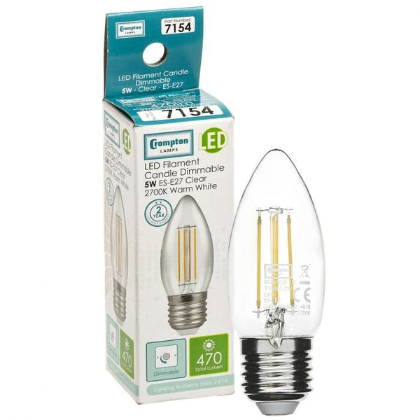 Spare and Square Light Bulb Crompton LED 5W Candle Bulb - ES JD7154 - Buy Direct from Spare and Square