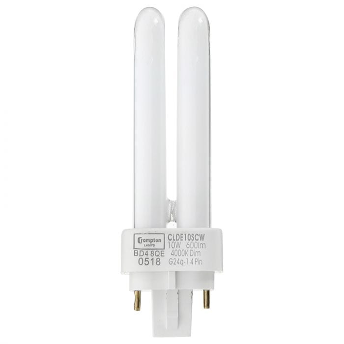 Spare and Square Light Bulb Jegs Pl 4 Pin 10W Twin Tube G24Q - 1 Cap JD138W - Buy Direct from Spare and Square