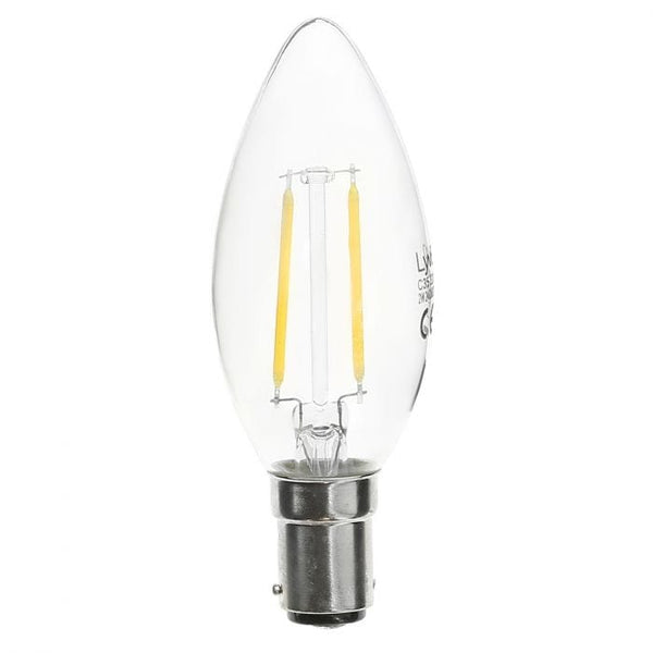 Spare and Square Light Bulb Lyveco 2W SBC LED FILAMENT CANDLE WARM WHITE JD8093C - Buy Direct from Spare and Square