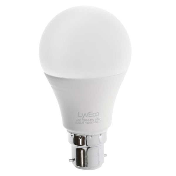 Spare and Square Light Bulb Lyveco BC 10W LED 240V A60 (GLS) COOL WHITE JD8082B - Buy Direct from Spare and Square
