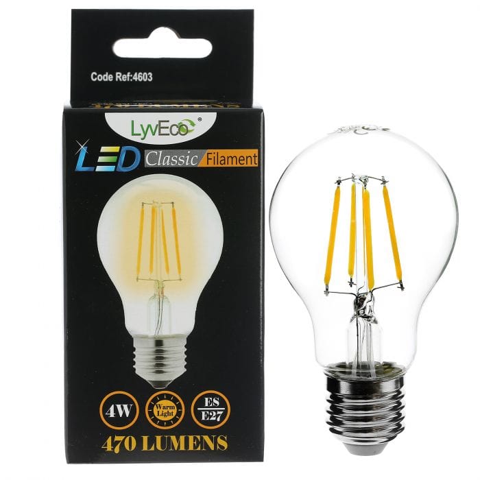 Spare and Square Light Bulb Lyveco LED 4W GLS Bulb - ES - Warm White JD8091E - Buy Direct from Spare and Square