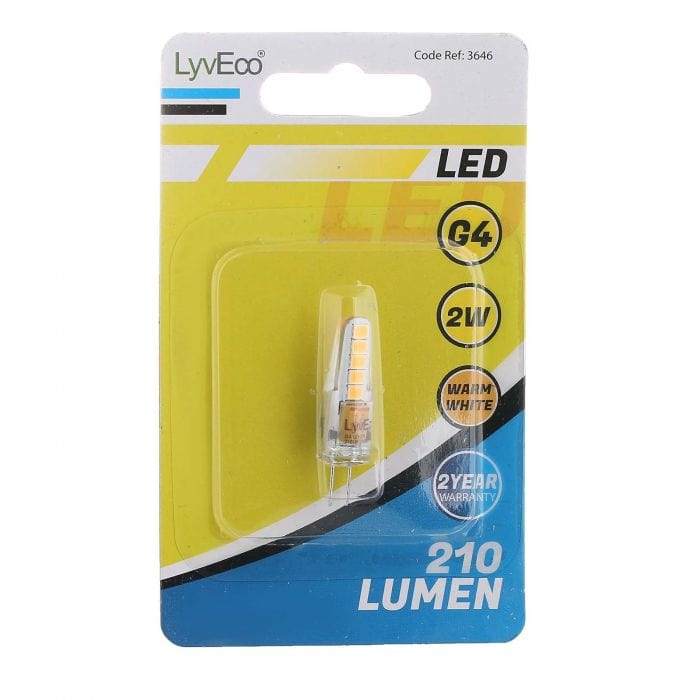 Spare and Square Light Bulb Lyveco LED G4 Light Bulb - 2W - Warm White JD8069 - Buy Direct from Spare and Square