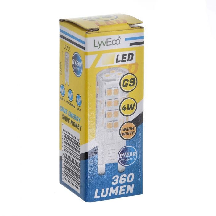 Spare and Square Light Bulb Lyveco LED G9 Bulb - 4W - Warm White JD8067 - Buy Direct from Spare and Square