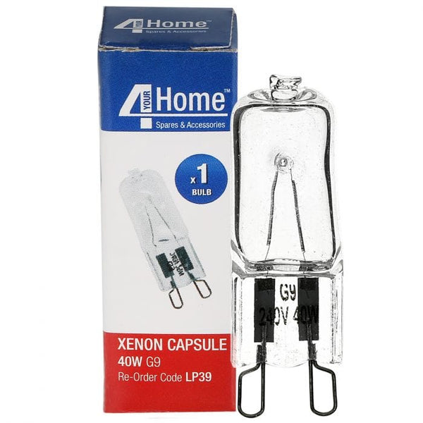 Spare and Square Light Bulb Xenon Capsule G9 Cooker Bulb 240V 40W - Clear LP39 - Buy Direct from Spare and Square