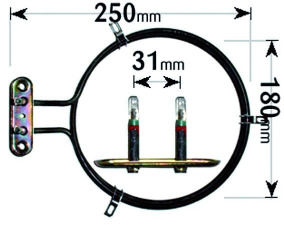 Spare and Square Oven Spares Cooker Fan Oven Element - 2500 Watt - 3570039010 ELE6240 - Buy Direct from Spare and Square