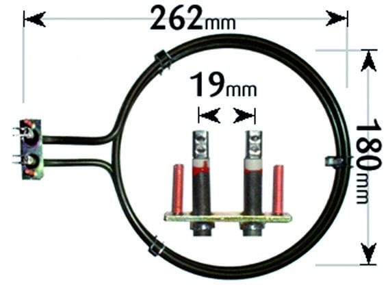 Spare and Square Oven Spares Cooker Fan Oven Element - 2500 Watt ELE6254 - Buy Direct from Spare and Square