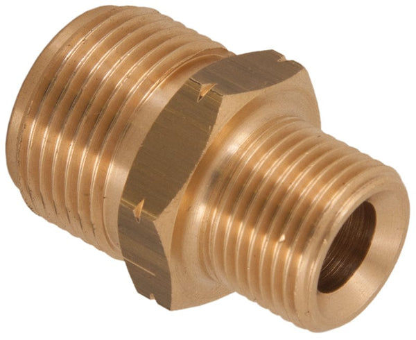 Spare and Square Pressure Washer Spares M22 to 3/8 BSPM Adaptor - Brass Connector 250bar Rated M22A38M - Buy Direct from Spare and Square