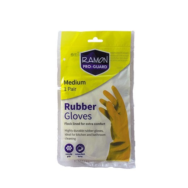 Spare and Square Rubber Gloves Yellow / Medium Janitorial Rubber Gloves - Pack of 50 - Colour Coded RG.Y.M - Buy Direct from Spare and Square