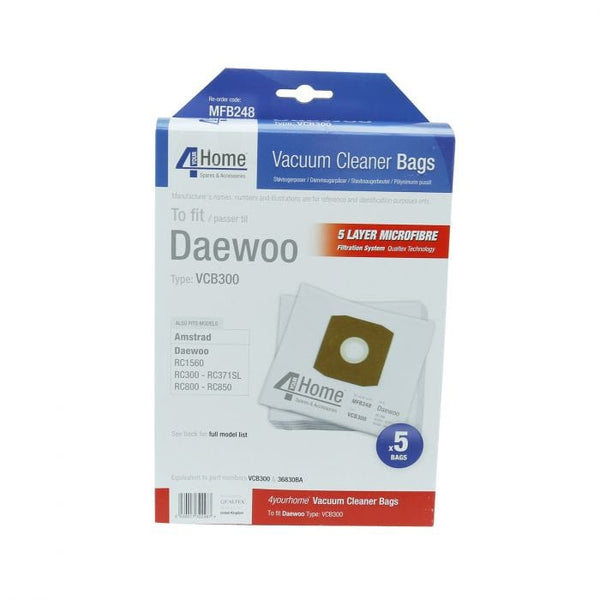 Spare and Square Vacuum Cleaner Spares Daewoo Vacuum Cleaner Microfibre Bag (Pack Of 5) MFB248 - Buy Direct from Spare and Square