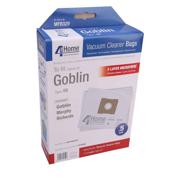 Spare and Square Vacuum Cleaner Spares Goblin Vacuum Cleaner Microfibre Bag (Pack Of 5) MFB329 - Buy Direct from Spare and Square