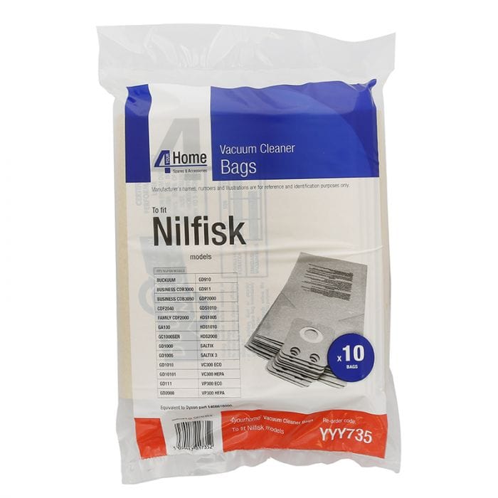 Spare and Square Vacuum Cleaner Spares Nilfisk Vacuum Cleaner Paper Bag (Pack Of 10) YYY735 - Buy Direct from Spare and Square