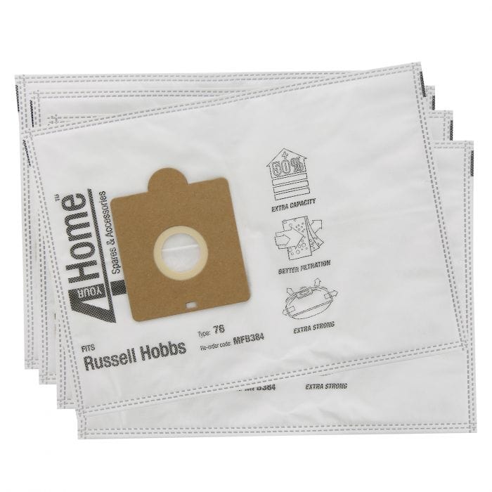 Spare and Square Vacuum Cleaner Spares Russell Hobbs Vacuum Cleaner Microfibre Bag - 112876 (Pack Of 5) MFB384 - Buy Direct from Spare and Square