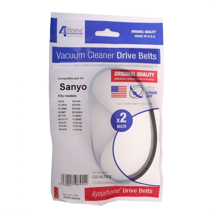 Spare and Square Vacuum Cleaner Spares Vacuum Cleaner Belt (Pack Of 2) PPP133OQ - Buy Direct from Spare and Square