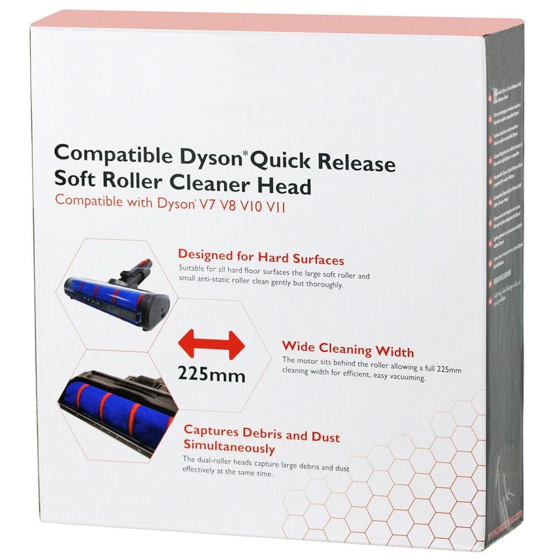 Spare and Square Vacuum Spares Dyson V7, V8, V10, V11 Compatible Soft Roller Cleaner Head 69-DY-221C - Buy Direct from Spare and Square