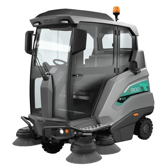 TVX Sweeper TVX TS1900 Ride On Battery Powered Sweeper - 160ltr TS1900 - Buy Direct from Spare and Square